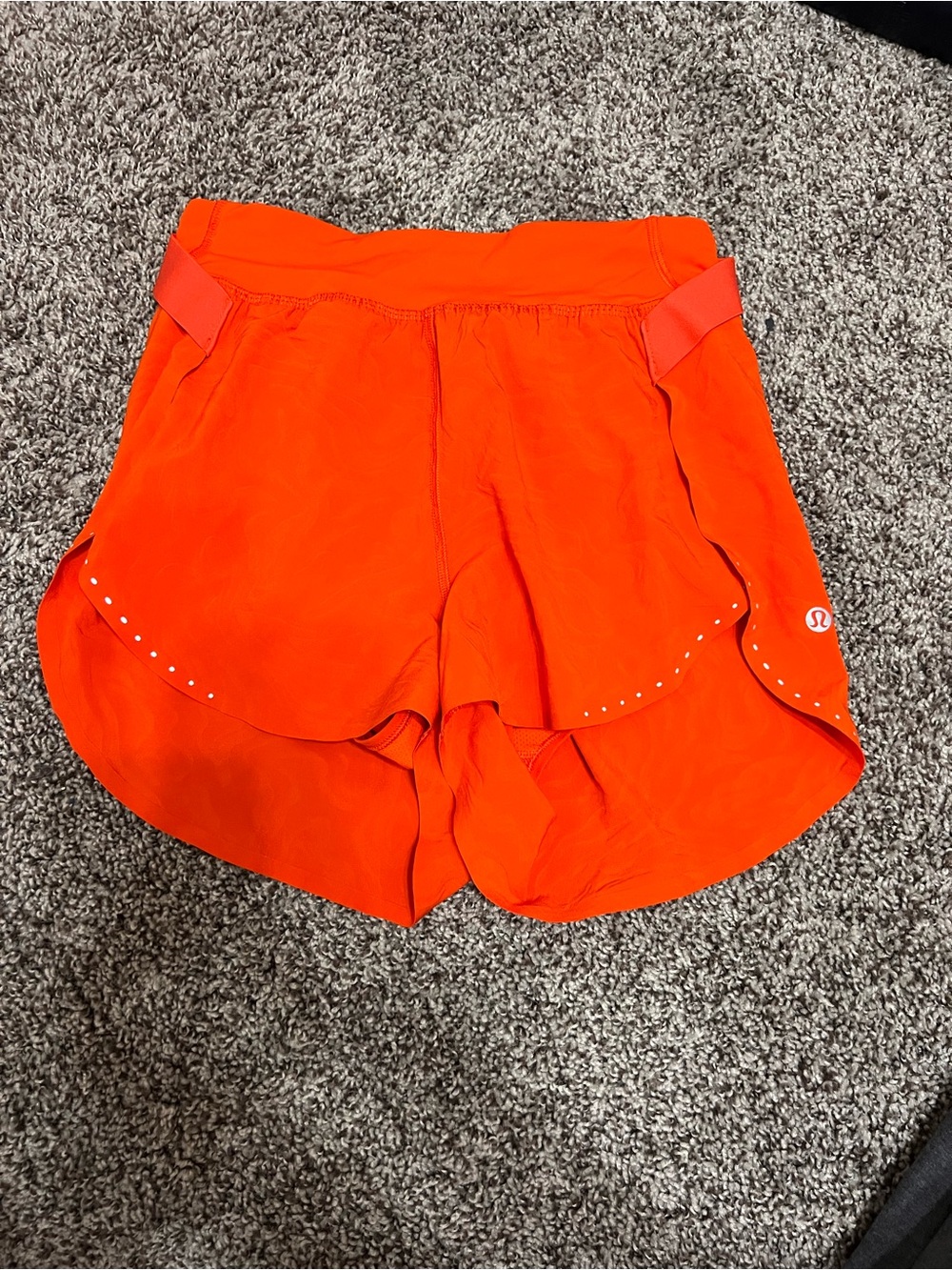 lululemon athletica Women's Bright Orange Layered Run Shorts